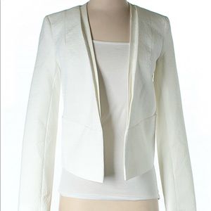 White topshop quilted texture fitted blazer